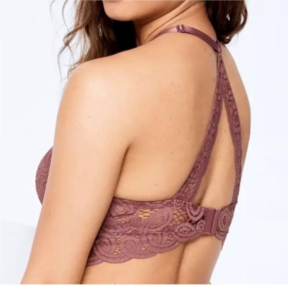 Pink Victoria’s Secret Pink Lace Padded Push Up Bralette NWT. Sz.L - Picture 2 of 8
